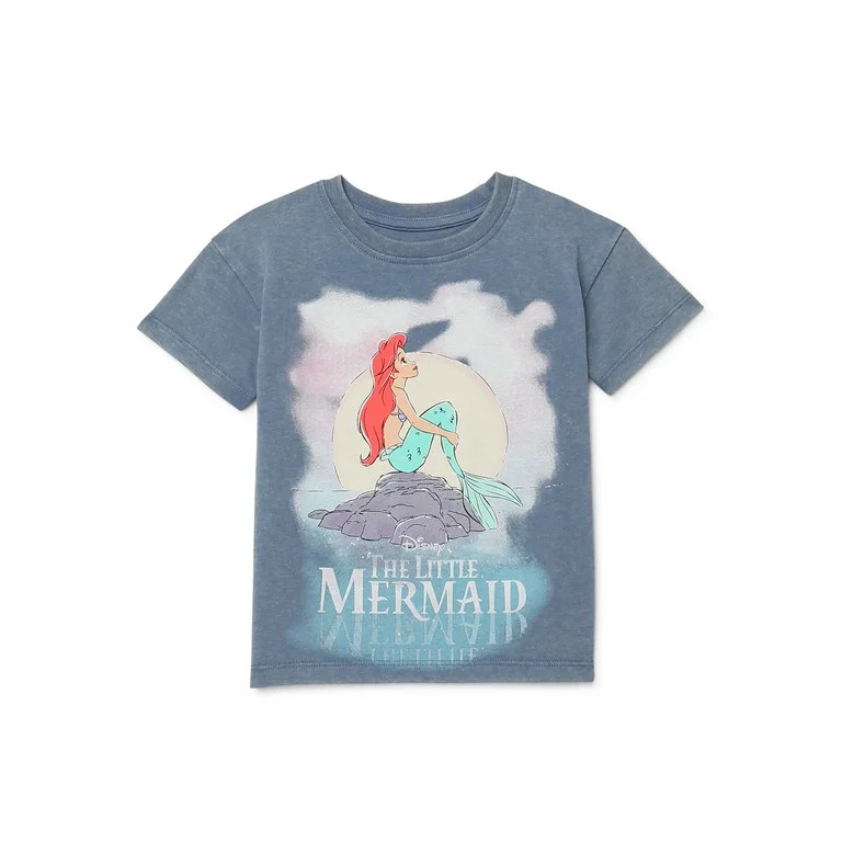 Disney The Little Mermaid Toddler Girls Short Sleeve Crewneck T-Shirt, Sizes 12M-5T | Walmart (US)
