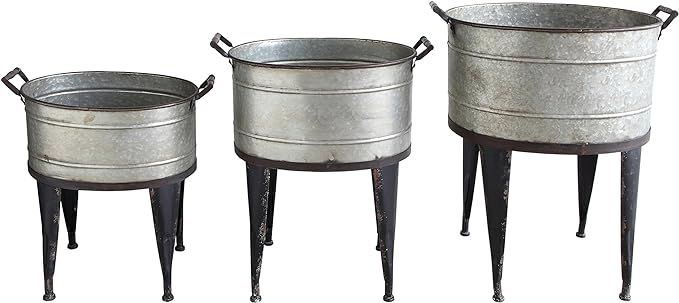 Creative Co-op Silver Metal Buckets/Planters (Set of 3 Sizes) | Amazon (US)
