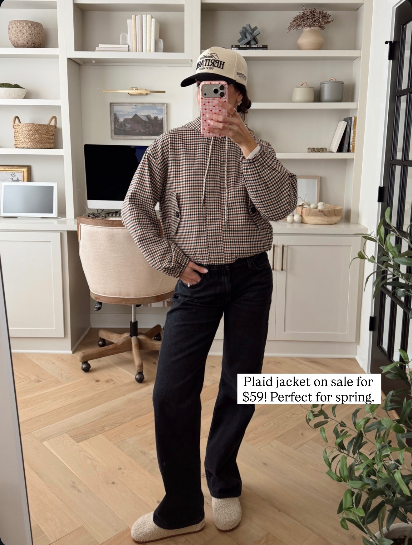 Plaid jacket: true to size (S) 
Jeans: tts 
Clogs: size down for half sizes 

#LTKSeasonal #LTKSaleAlert #LTKootd