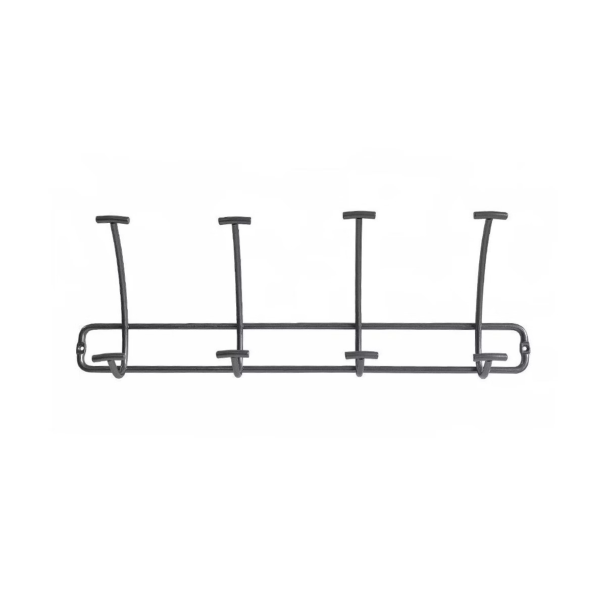 Bent Wire 4 Hooks Rail Black - Threshold™: Wall Mounted Coat Rack, Powder-Coated Steel, Decorat... | Target