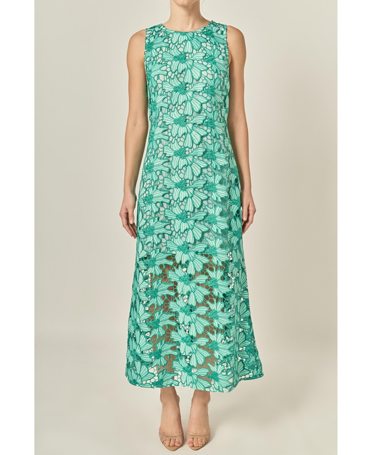 English Factory Women's Floral Embroidered Midi Dress - Kelly green | Macy's