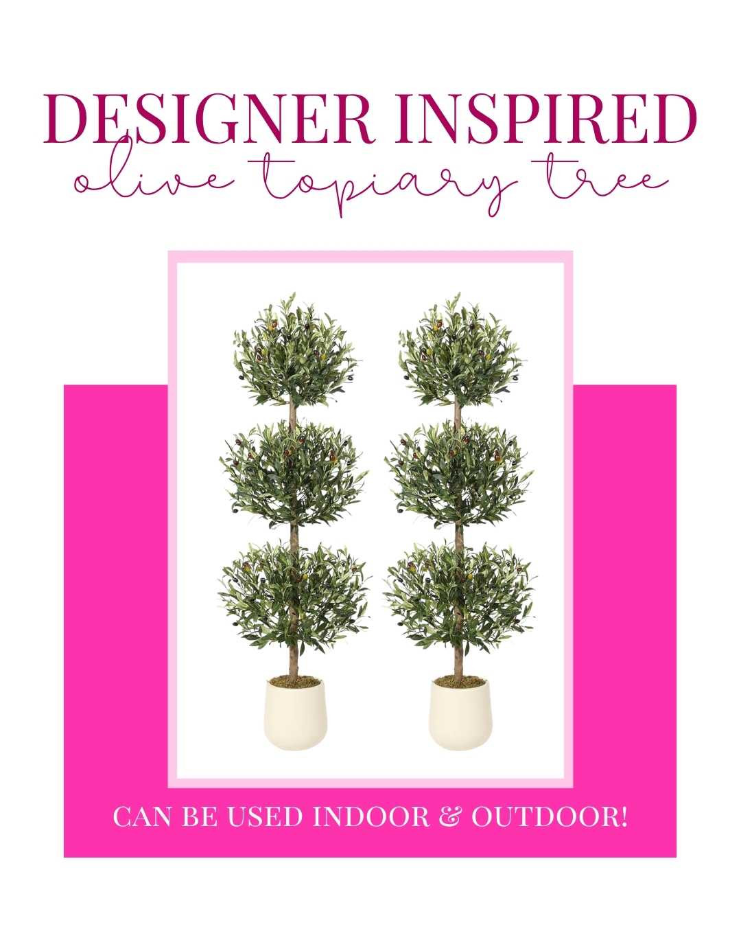 These topiary trees come in a few sizes and styles, the perfect addition for indoor or outdoor decor! 

faux plants, porch style, patio style, olive tree, topiary, tiered plants, home decor, affordable style  

 #LTKHome #LTKSaleAlert