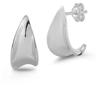 Sterlina Silver Concave Half Hoop Earrings, Ste rling | QVC