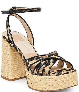 Dolce Vita Danila Leopard Print Ankle Strap Block Heel Platform Sandals - 7 | Dillard's