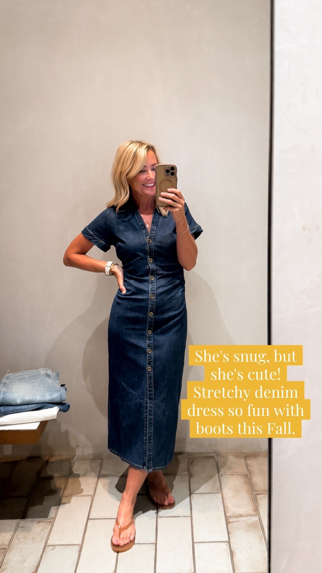 She’s a little snug but I’m so in love with the style! Such a sucker for denim.

#LTKootd #LTKSeasonal #LTKOver40