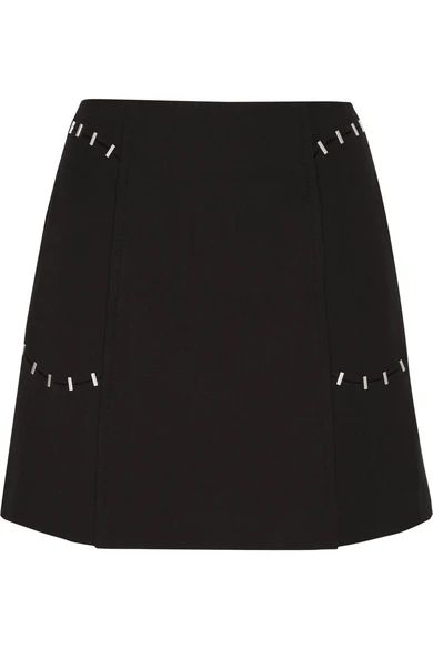 Embellished wool-blend twill mini skirt | NET-A-PORTER (UK & EU)