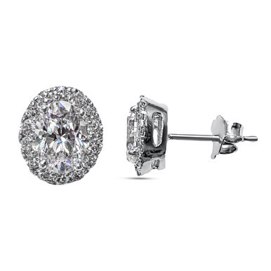 Pave Oval Studs with Vermeil (2.5 TCW) | Fantasia by DeSerio