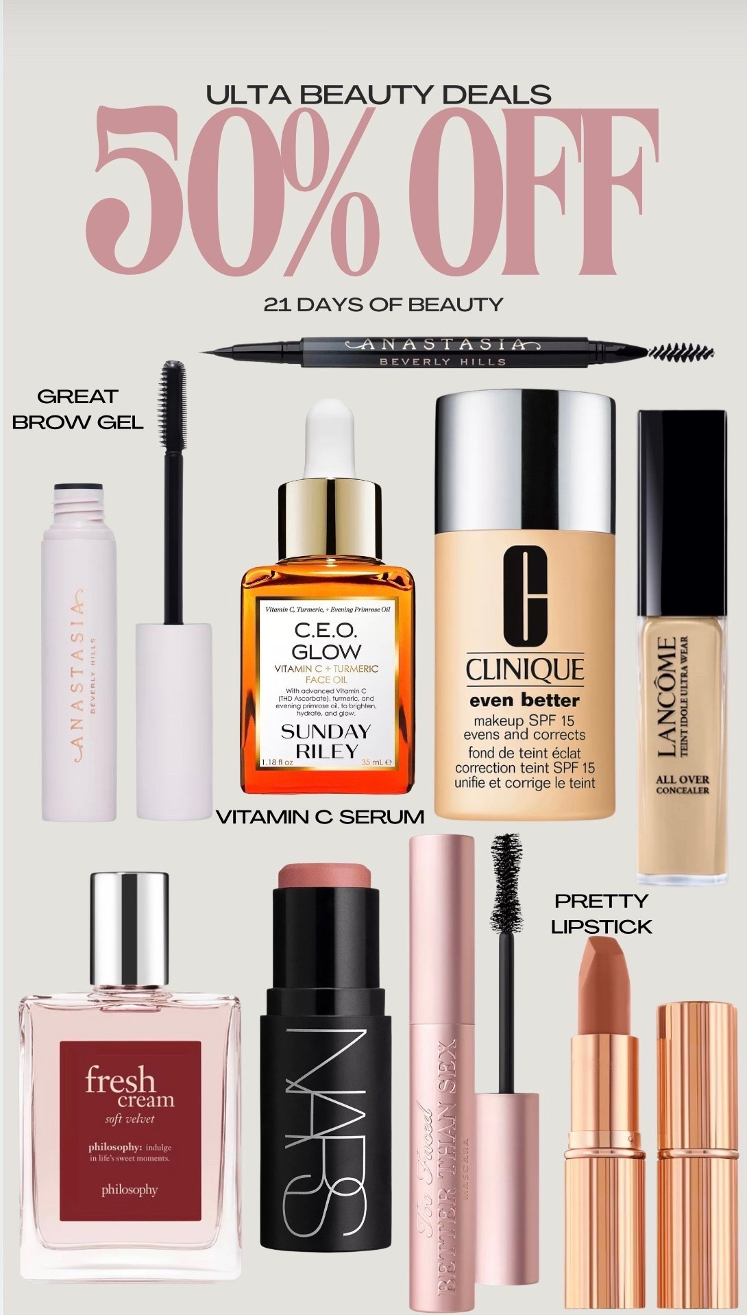 Ulta 50% off beauty deals

#LTKSeasonal #LTKSaleAlert #LTKBeauty