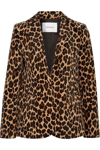 FRAME - Leopard-print Cotton-blend Velvet Blazer - Leopard print | NET-A-PORTER (UK & EU)