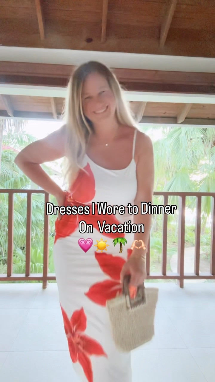 Dresses I wore to dinner at my resort on vacation. Tropical vacation. Beach vacation. Vacay. Resort wear. Summer dresses . Dress z ootd. Ootn . Dinner date outfit. 

#LTKootd #LTKTravel #LTKgrwm
