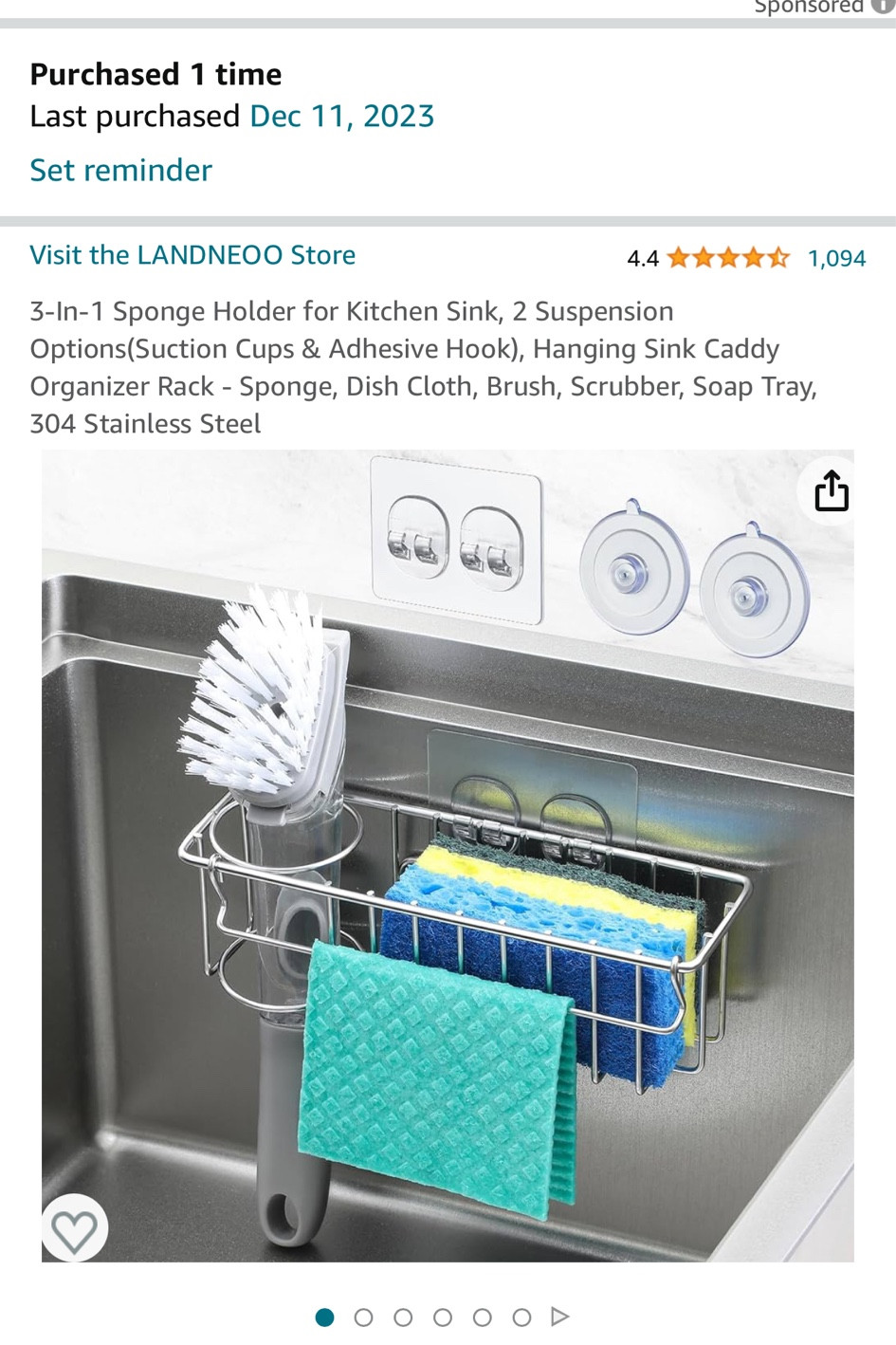 Things we’ve bought for the house. 3 in one sponge holder for sink 

#LTKhome #LTKfindsunder50