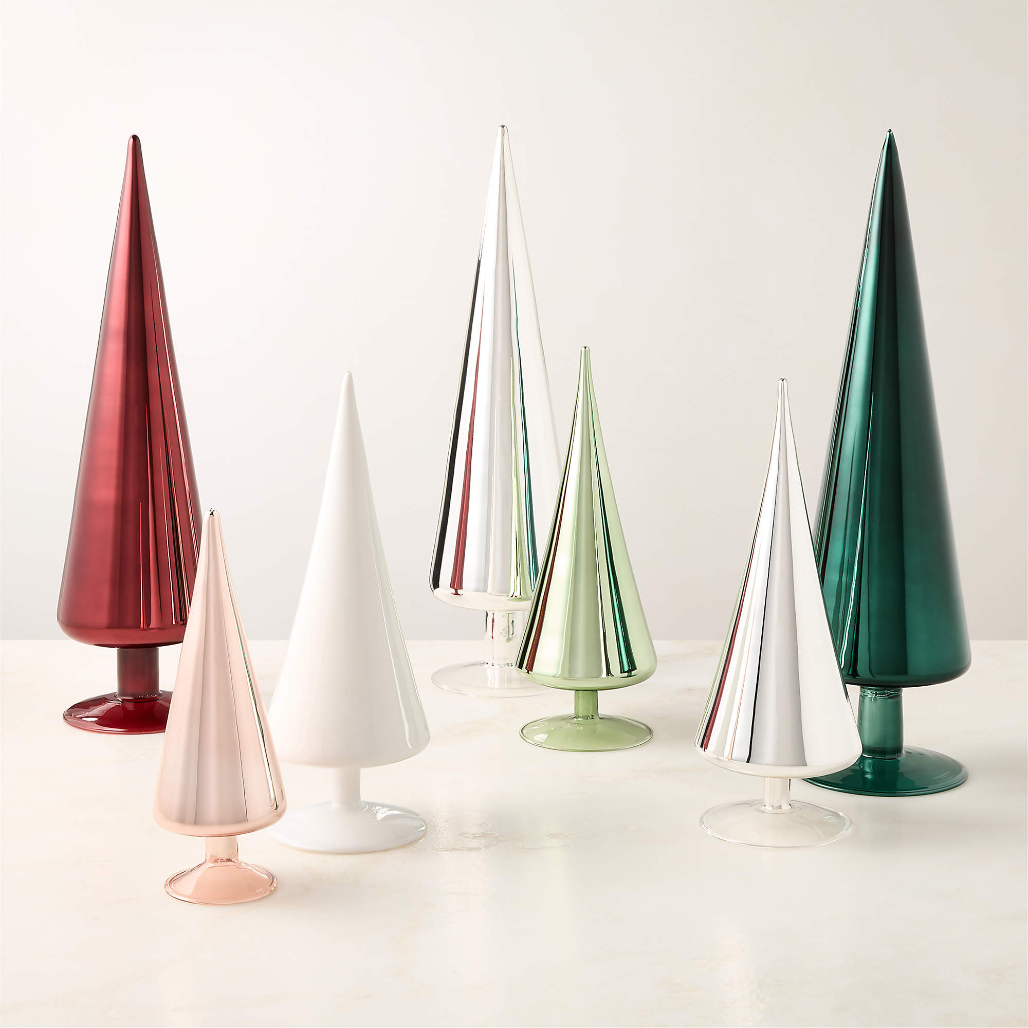 Paz Green Glass Christmas Tree Figure 18" + Reviews | CB2 | CB2