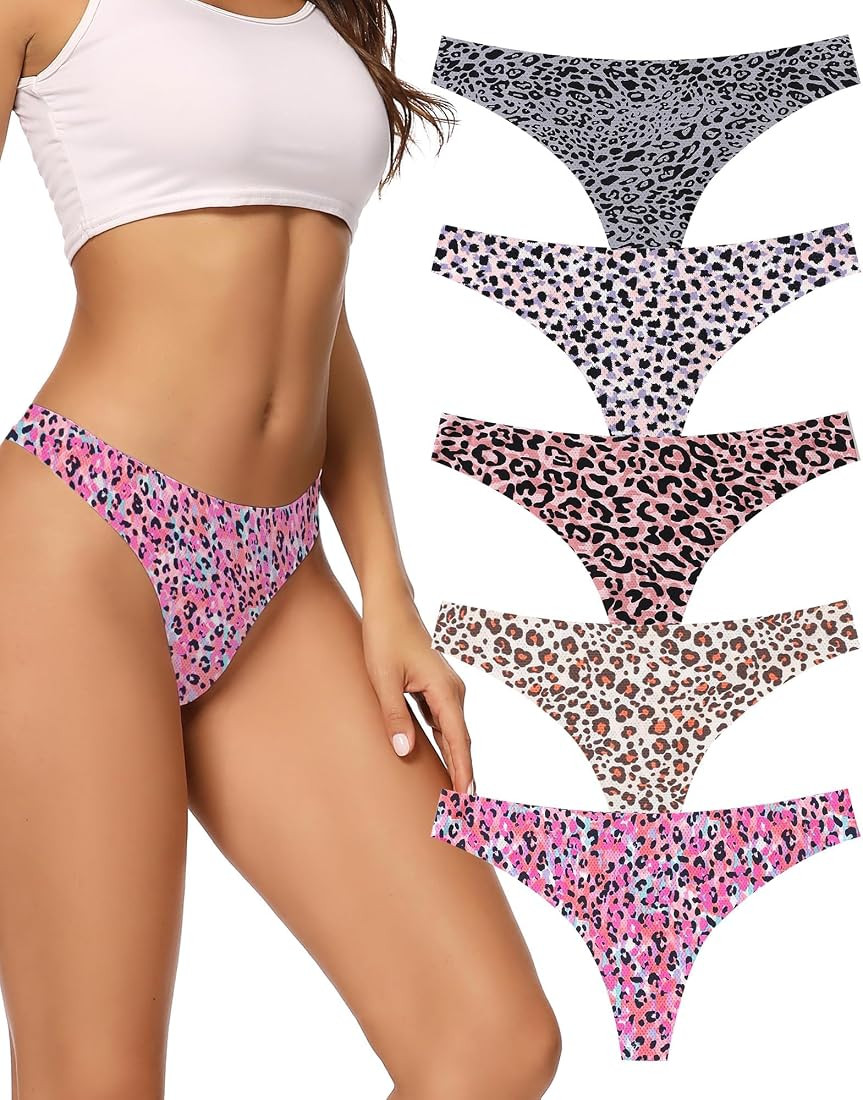 voenxe Seamless Women Underwear Thongs,No Show Ladies Thong,No Line Workout Breathable Comfortabl... | Amazon (US)