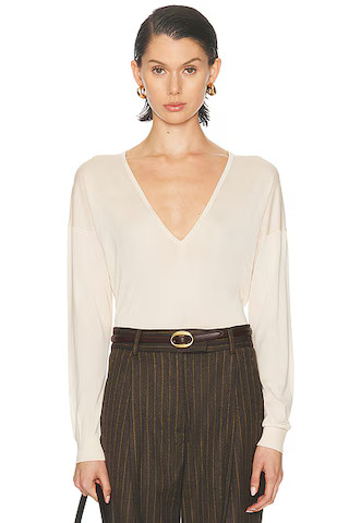 Silk Cashmere V Neck Sweater | FWRD 