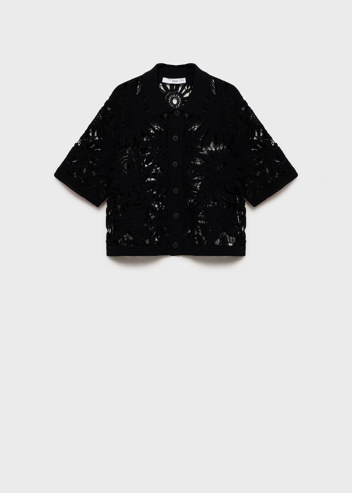 Short-sleeved crochet cardigan - Women | MANGO United Kingdom | MANGO (UK)