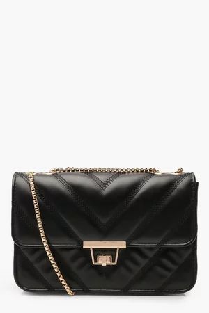 Quilted Faux Leather Cross Body Chain Bag | Boohoo.com (US & CA)