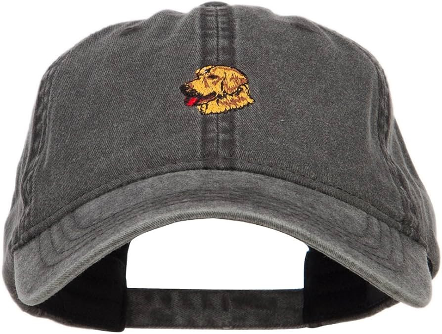 Golden Retriever Embroidered Washed Cap - Black OSFM | Amazon (US)