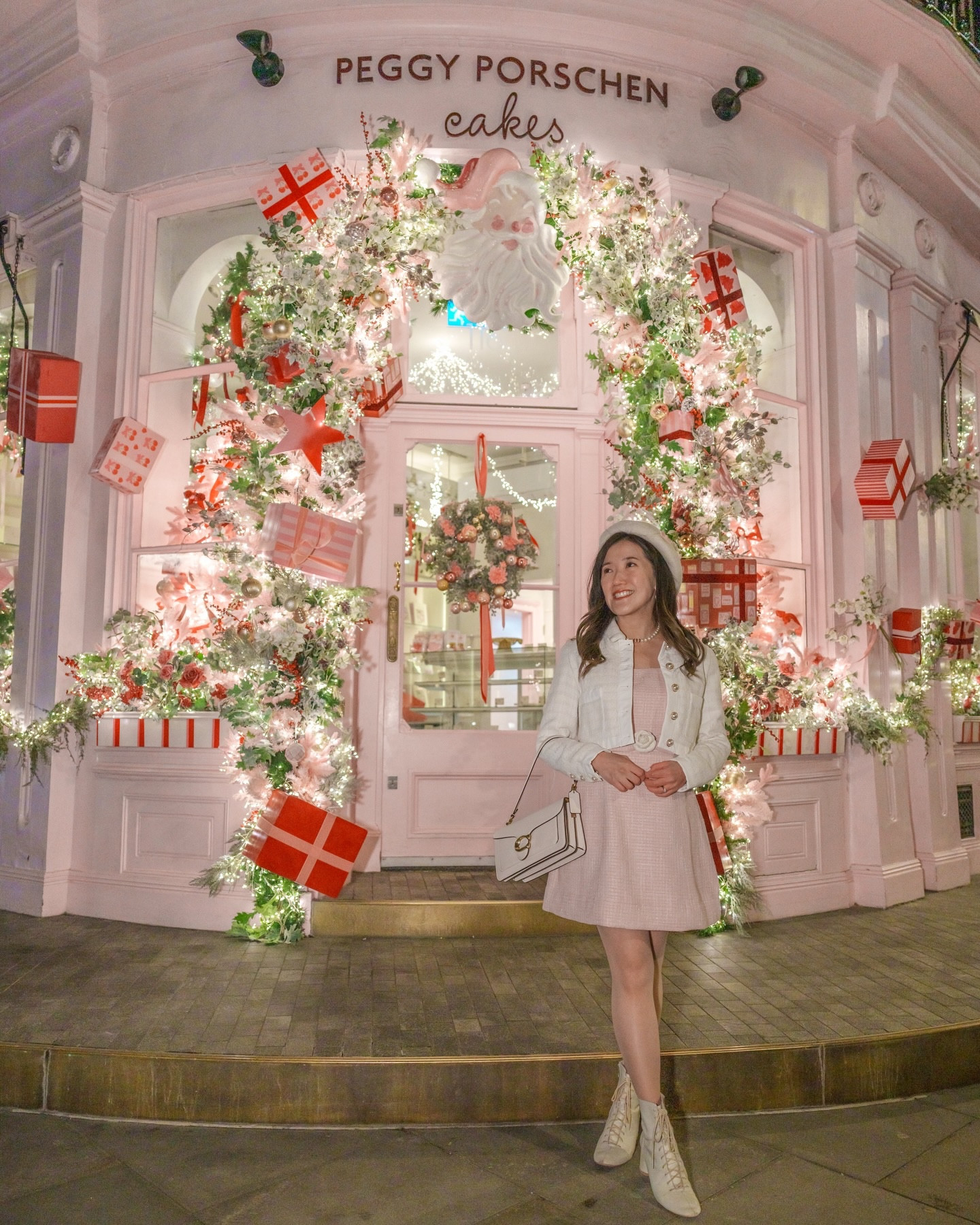 Stepping into a pink Christmas dream!💖✨

Absolutely loving my new Flossy Camille dress that I won from the LTK competition 💕 It’s the perfect dress to complement the iconic pink Peggy Porschen cafe! The festive backdrop is everything! 🎀🎄🎁

Outfit details🎀
Dress and blazer: @flossybyfreddy
Camille dress in size S
- I usually wear size XS for Flossy dresses after giving birth but the Camille dress is smaller in waist compared to most Flossy dresses. But it is too long at the straps and overall dress length. I’ve shorten the straps and length to fit me better.

Outfits and sizing details are linked on my @shop.ltk @ltk.europe 
(link in bio)

Save this post & follow @petitealpaca for more new mum and feminine fashion content. 

📍Peggy Porschen Belgravia @peggyporschenofficial 

📸 shot and edited by: @vimage.pro  @capturewithvic  @sony.unitedkingdom @alphauniversebysony.eu @adobeuk 
PM us if you’d like to hire us for photography in London💕

#peggyporschen #christmasinlondon #flossybyfreddy 

🗝️Christmas in London, Feminine elegant classy style, modern princess, Christmas outfit inspiration, Flossy, pink Christmas

#LTKCyberWeek #LTKfestive #LTKuk