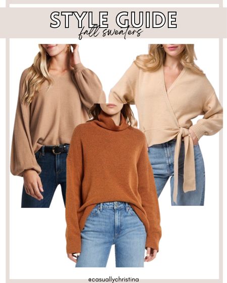 Fall sweaters at Nordstrom! Brown and Beige sweaters just scream fall 🍁 and are perfect staples to add to your closet!  

Just add some ankle boots and jeans for a classic but comfortable casual fall outfit! 

Brown sweater, long sleeves, Nordstrom finds, fall trends, fall style finds, fall fashion, wrap sweater, casual style, everyday style, fall family photos, style over 30, affordable fashion, casual work outfit #falltrends #fallfashion #nordstrom 

#LTKstyletip #LTKSeasonal #LTKunder100