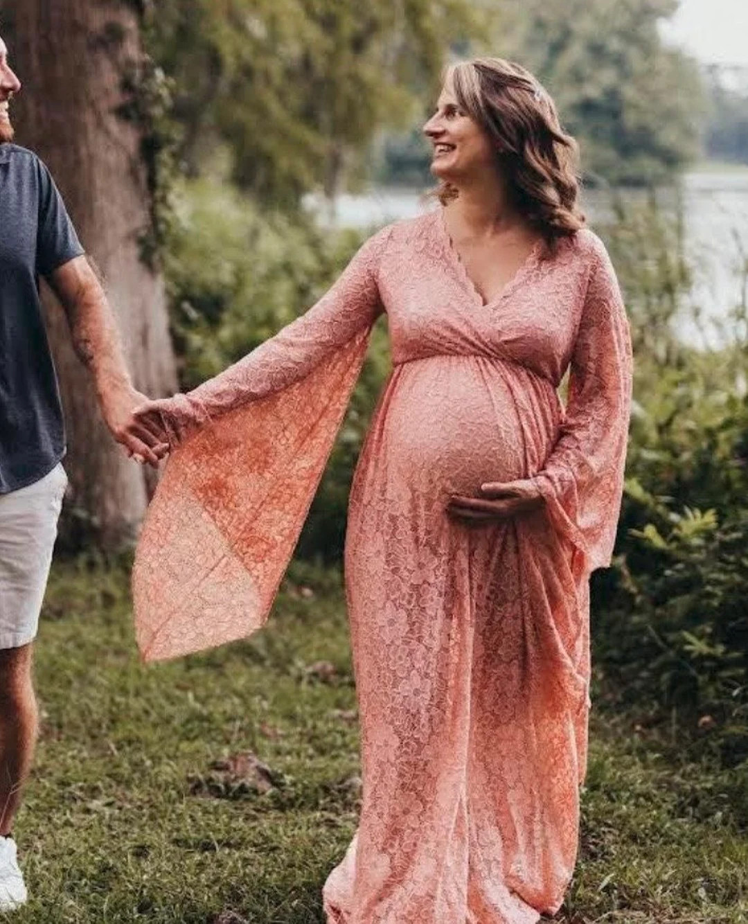 Boho Lace Maternity Dress, Ready to Ship Maternity Dress, Weddig Dress,black Baby Shower Dress, M... | Etsy (Global)