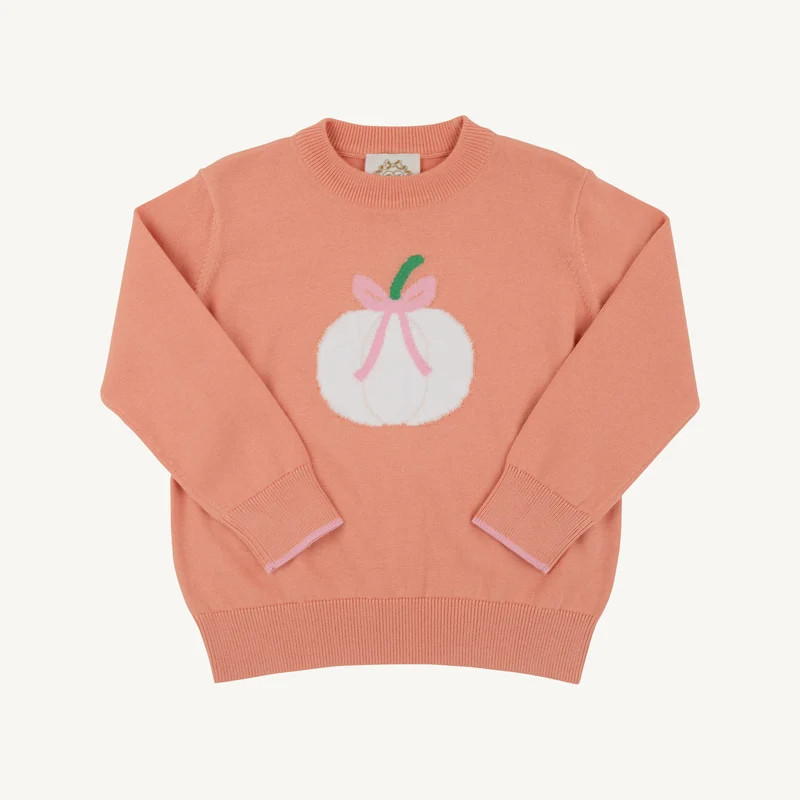 Isabelle's Intarsia Sweater - Seashore Sherbet with Pumpkin | The Beaufort Bonnet Company
