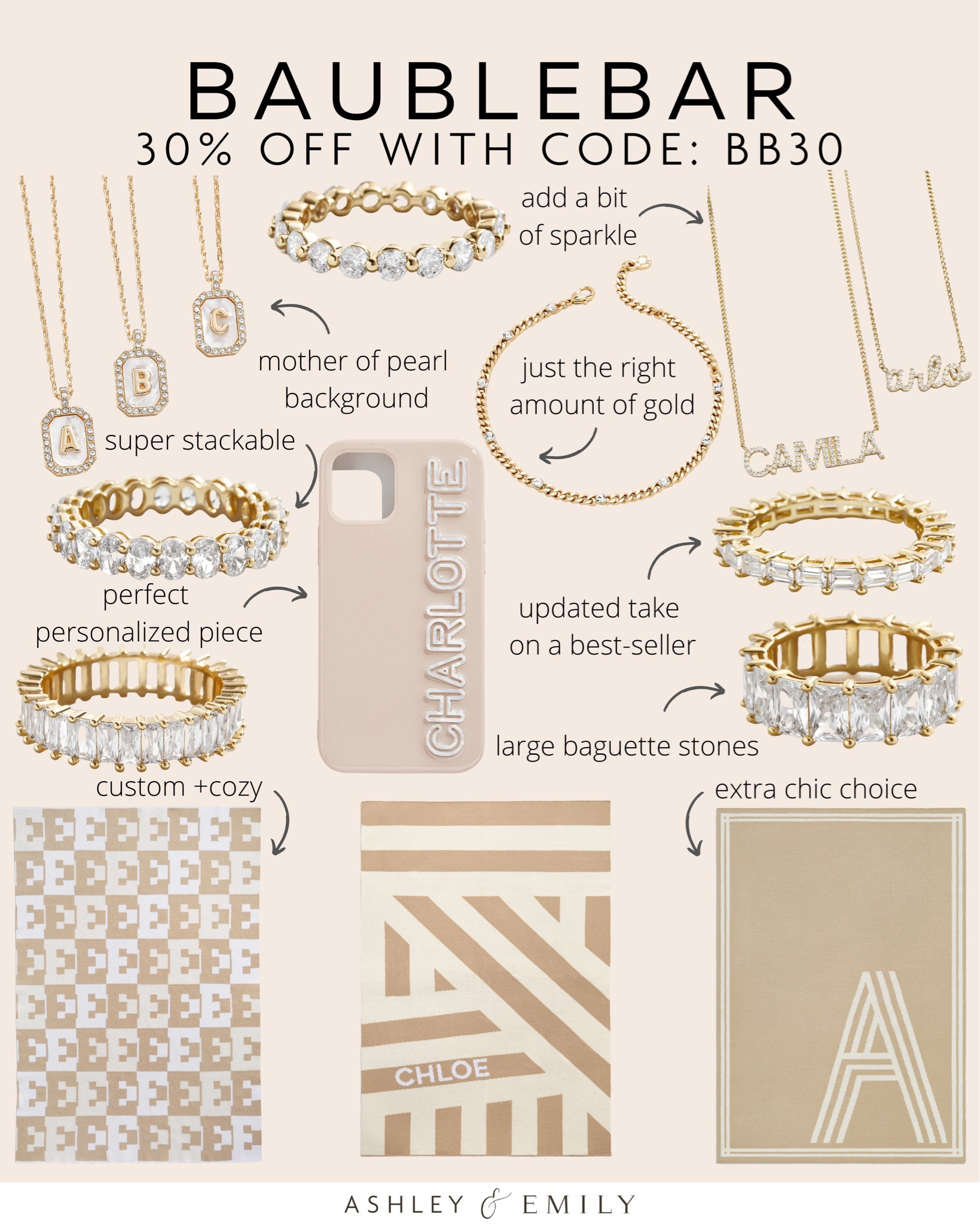 BAUBLEBAR - 30% OFF WITH CODE: BB30 - Black Friday Sale - Sale Alert - Deals - Gift Guide - Jewelry - Gold - Accessories - Blankets - Personalized Gifts - Custom - Bracelet - Ring - Necklace - Throws 

#LTKsalealert #LTKGiftGuide #LTKHoliday