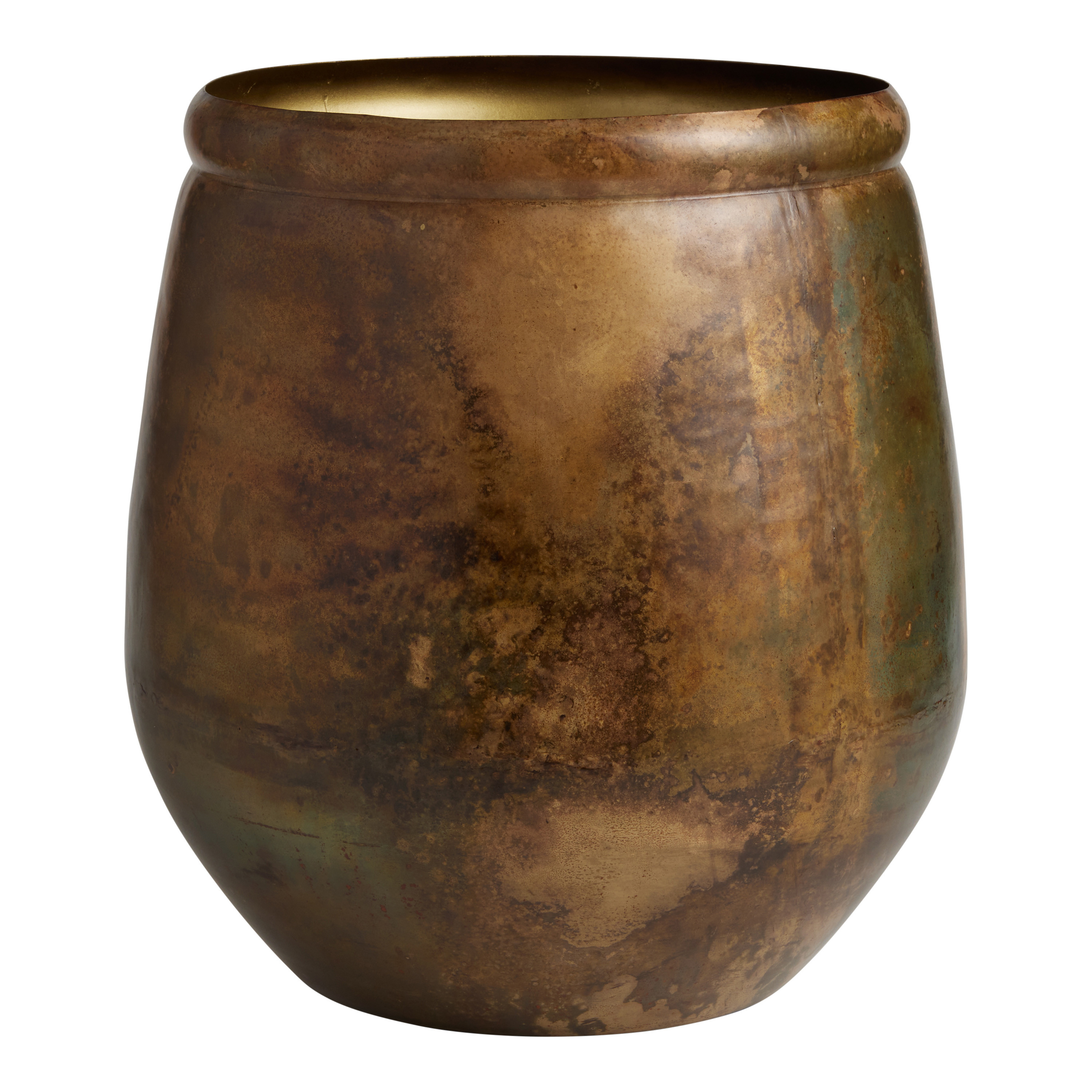 Antique Brass Iron Floor Planter | World Market