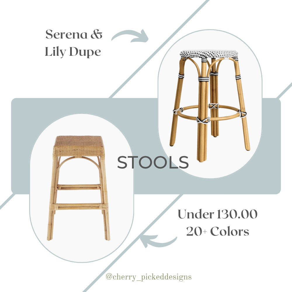 🚨 You know I'm obsessed with finding high-end style for less, and this Serena & Lily dupe is blowing my mind! 🤯

These stunning counterstools (or barstools, depending on height!) that typically retail for over $600 are now just over $100! And let's be real, the iconic Serena & Lily version is usually over $1000. This is NOT a drill! 🏃‍♀️

I'm talking incredible coastal chic, classic rattan, and versatile design that will instantly elevate your kitchen island or bar area. Plus, they come in 20+ colors! 🌈 Whether you're dreaming of a coastal grandmother aesthetic, modern farmhouse vibes, or just a touch of effortless elegance, these stools are your answer.

This is the kind of budget-friendly find that makes a designer's heart sing! Don't miss out on grabbing this high-quality dupe at such an unbelievable price. It's the perfect way to refresh your space and achieve that dream kitchen look without the hefty price tag. You deserve this! ✨

#SerenaAndLilyDupe #DupeAlert #HomeDecorDeals #CoastalChic #RattanStools #Counterstools #Barstools #HighEndForLess #BudgetFriendly #AffordableHome #HomeRefresh #LTKKitchen #CoastalGrandmother #ModernFarmhouse #HomeInspo #InteriorDesign #SaleAlert #WayfairFinds #HomeStyling #DecorOnABudget #DreamKitchen 

Follow me for the best designer dupes, sale alerts, and daily home inspiration! 💖 

 #LTKHome #LTKSaleAlert