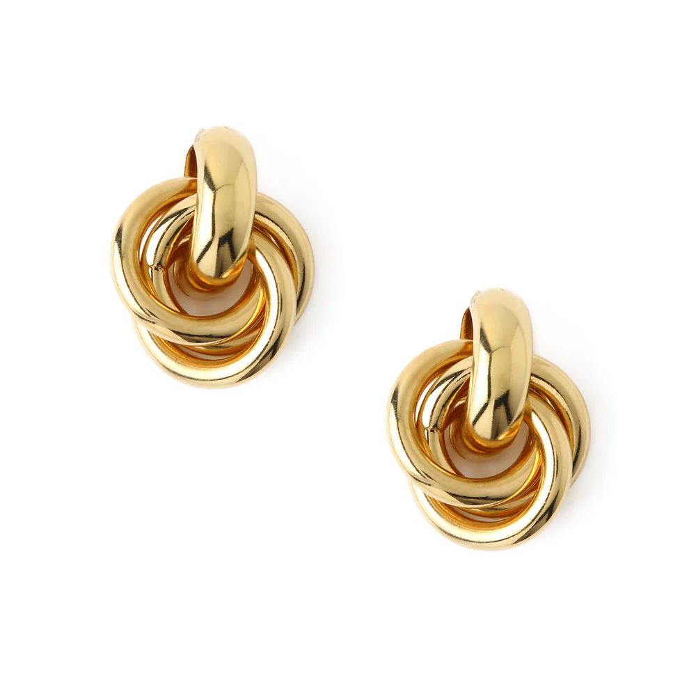 Statement Interlocking Earrings - Gold | Orelia