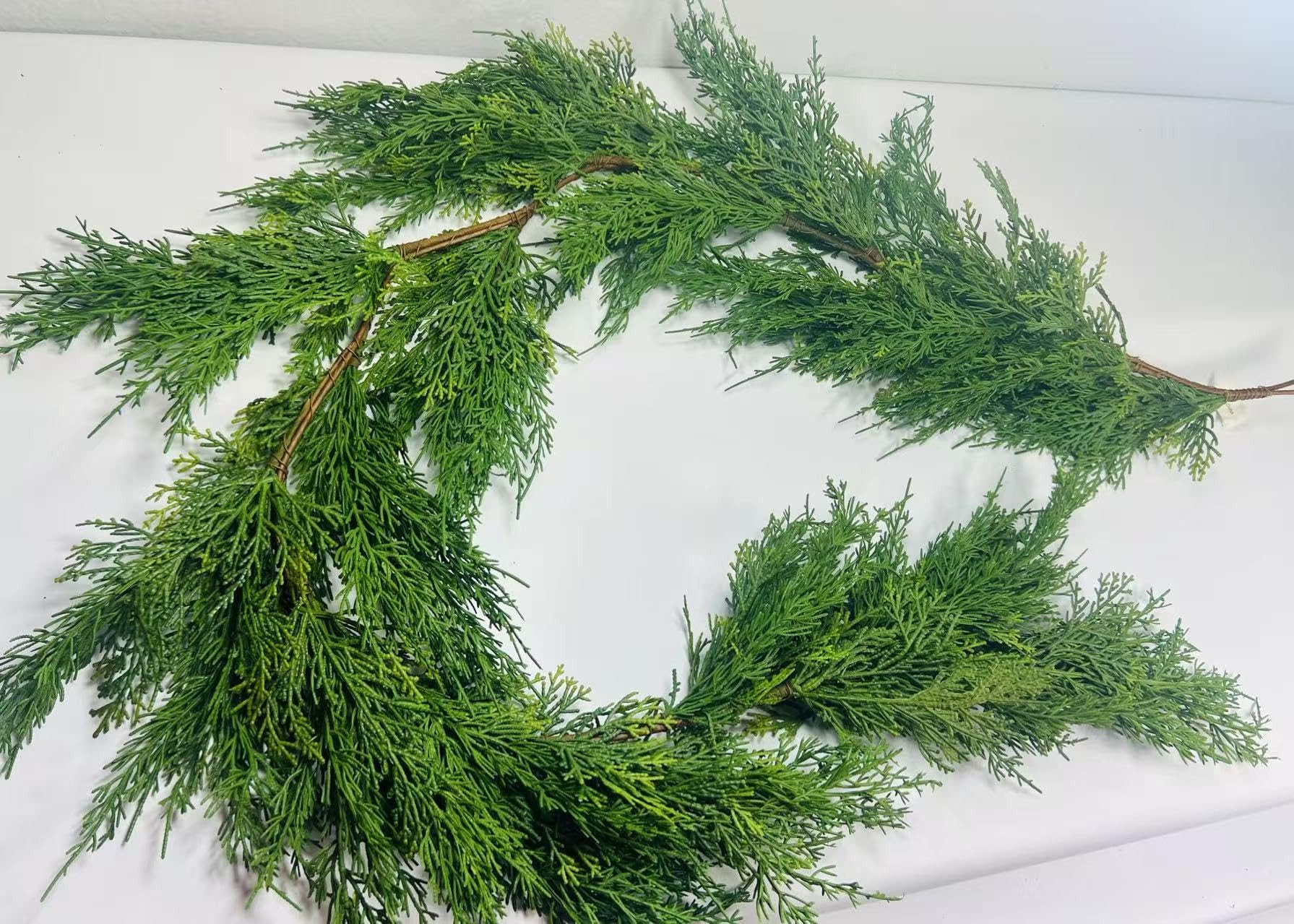 Real Touch Cedar Garland 5ft – Lifelike Evergreen Christmas Greenery for Mantle, Staircase, Doo... | Amazon (US)
