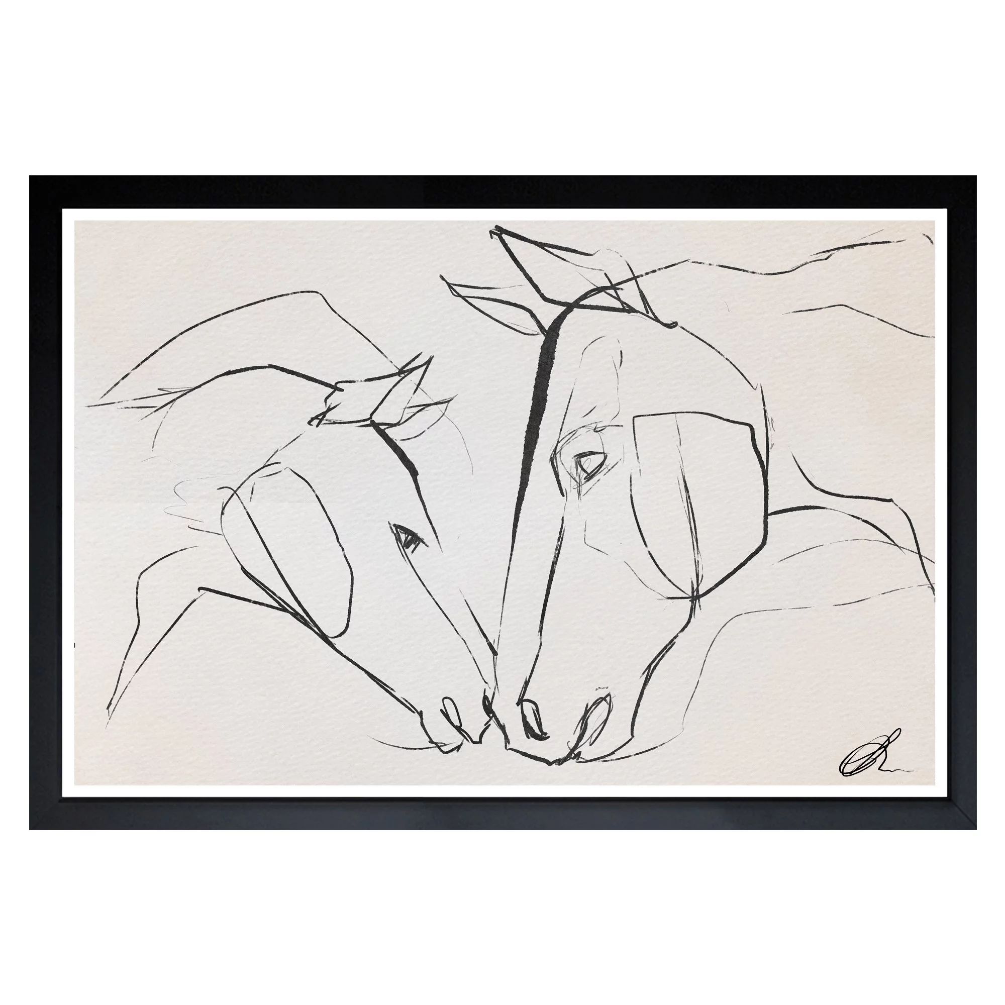 Wynwood Studio 'Mother And Colt II' Animals Framed Wall Art Print - Black, White | Walmart (US)