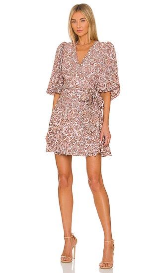 Jedda Wrap Mini Dress in Paisley | Revolve Clothing (Global)