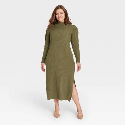 Women's Puff Long Sleeve Sweater Dress - Who What Wear™ | Target