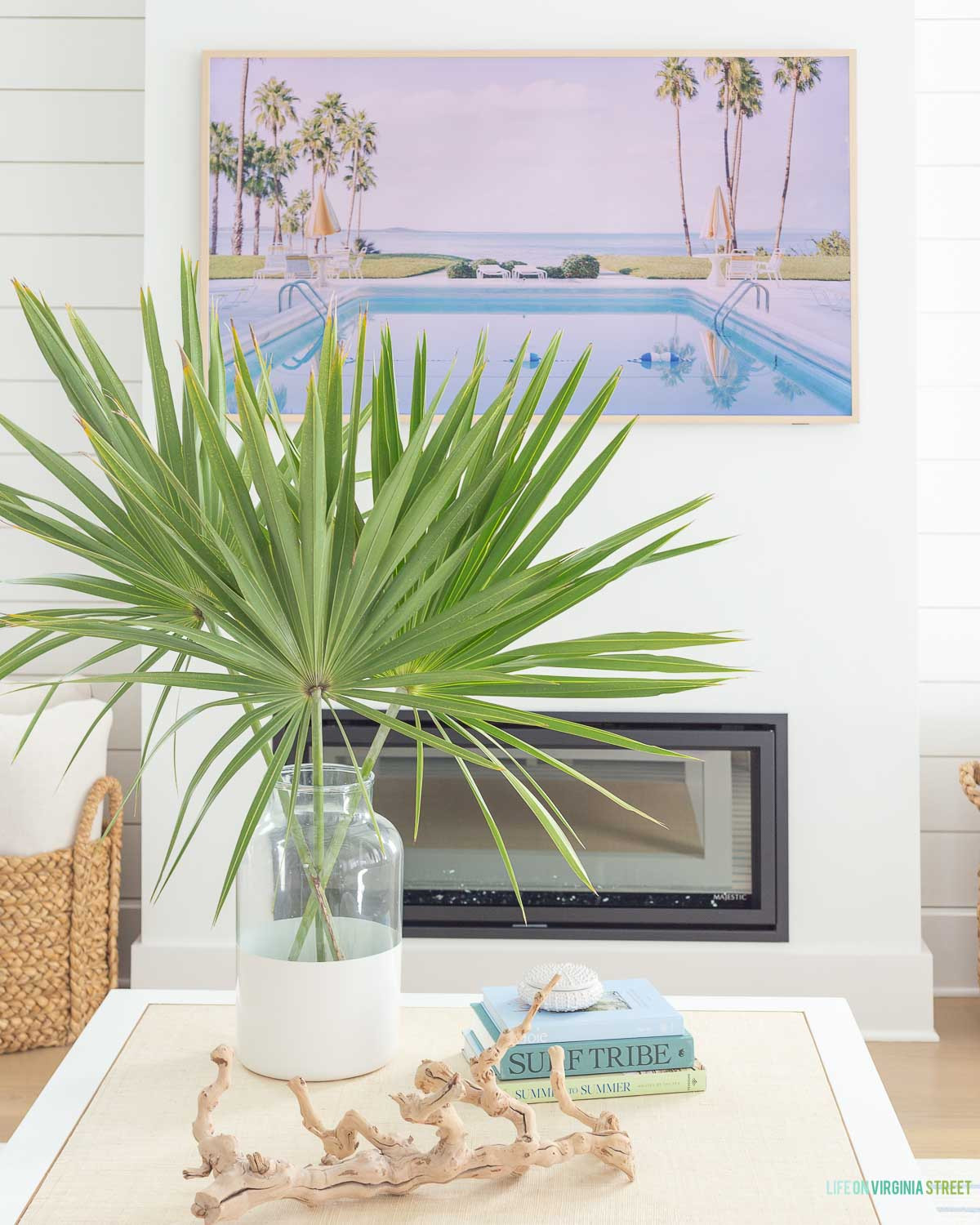 Coastal living room // modern living room // stems // coffee table // coffee table book 

 #LTKSeasonal #LTKHome #LTKFindsUnder100