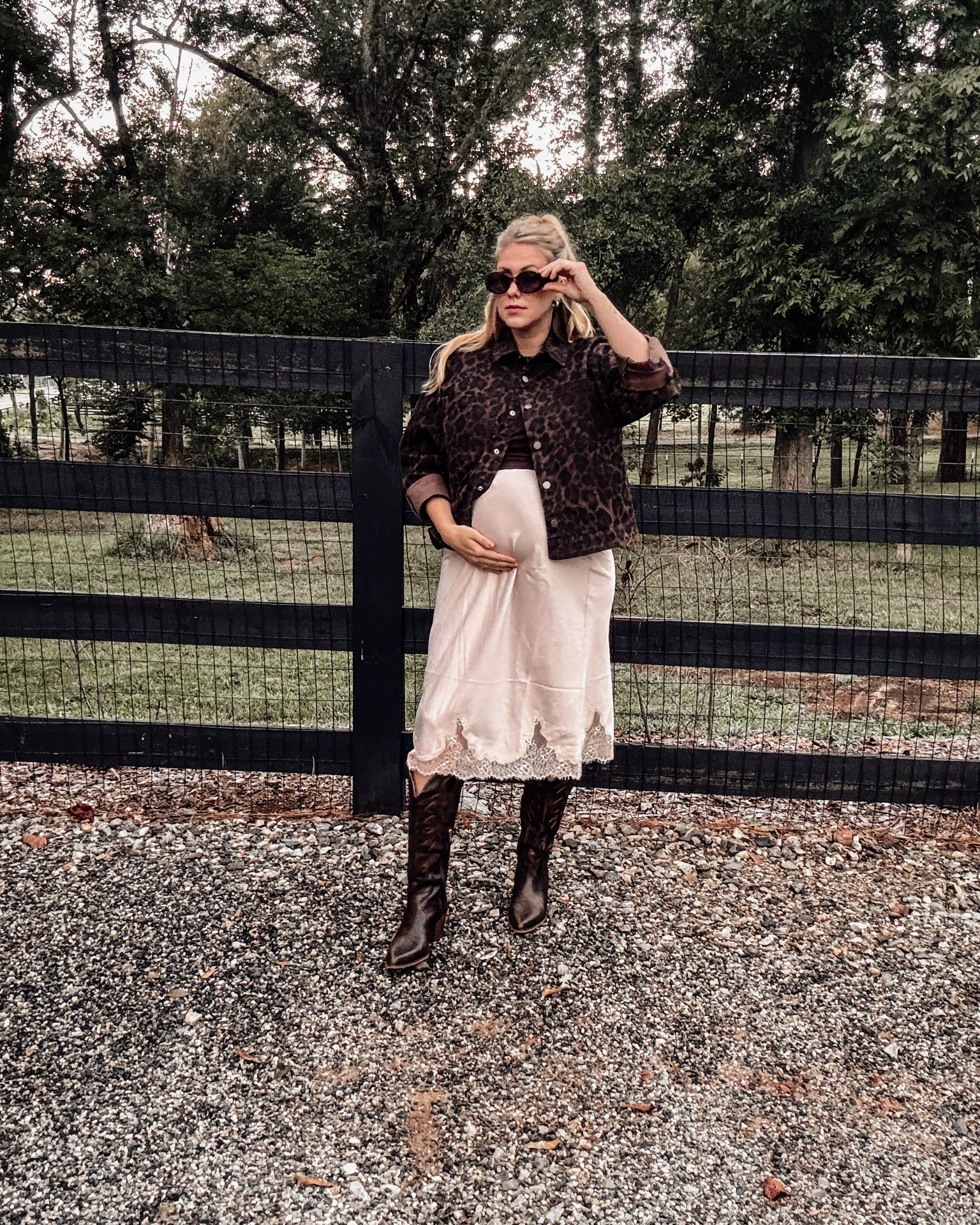 Proof that leopard print is a neutral. Pairing romantic lace trim with dark western boots for the ultimate contrast moment. Would you wear this combo? 🤎✨

#LTKmomlife #LTKootd #LTKSeasonal