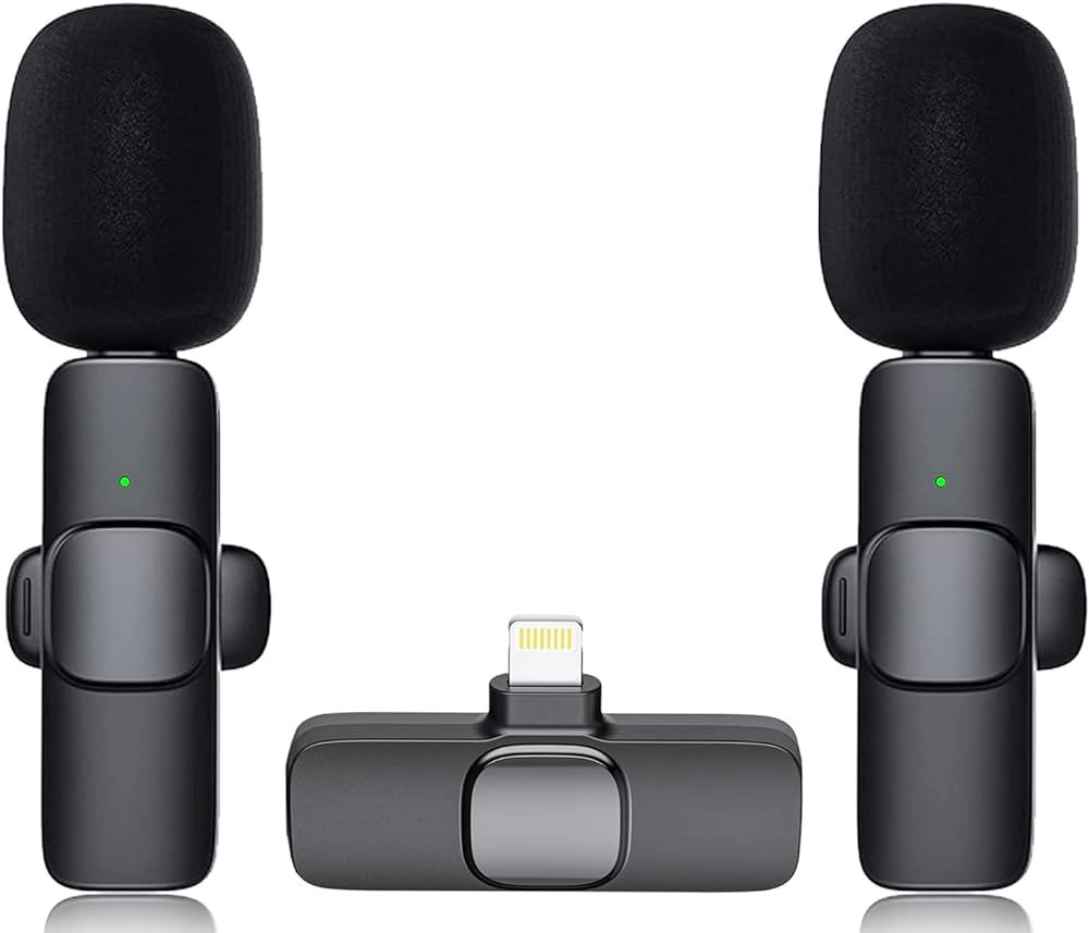 2 Pack Professional Wireless Lavalier Microphone for iPhone iPad, Lapel Mics Plug-Play Clip on La... | Amazon (US)
