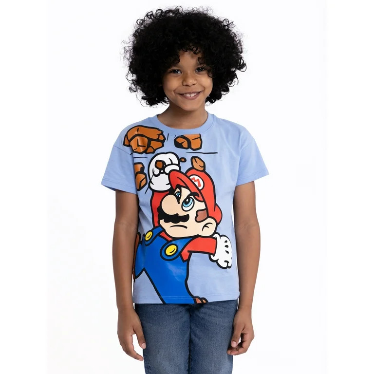 Nintendo Mario Toddler Boys or Girls Short Sleeve Crewneck T-Shirt, Sizes 12M-5T - Walmart.com | Walmart (US)