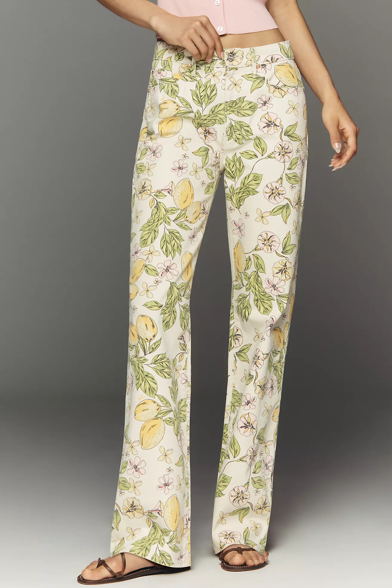 MOTHER Kick It Mid-Rise Straight-Leg Lemon Jeans | Anthropologie (US)