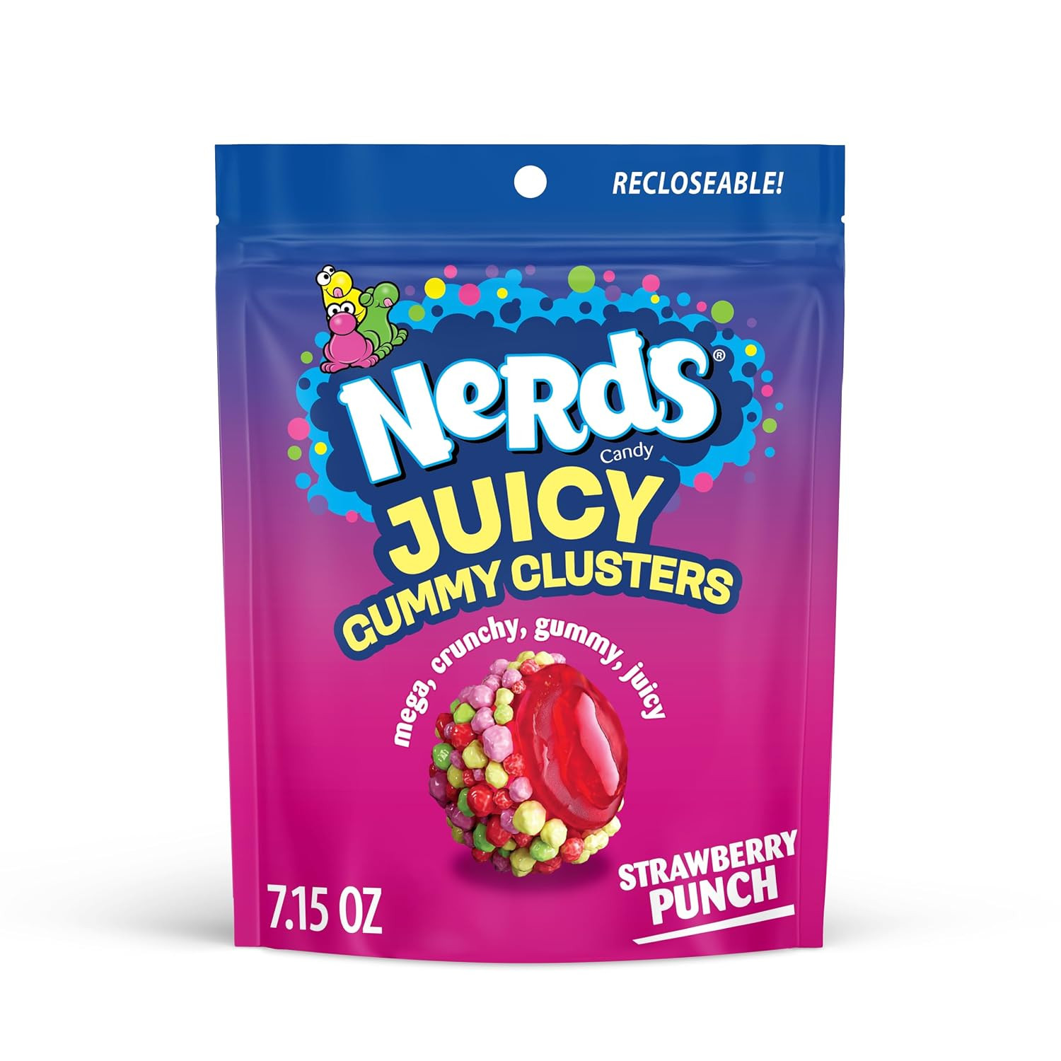 NERDS Juicy Gummy Clusters Strawberry Punch Candy, Stand-Up Bag, 7.15 oz | Amazon (US)