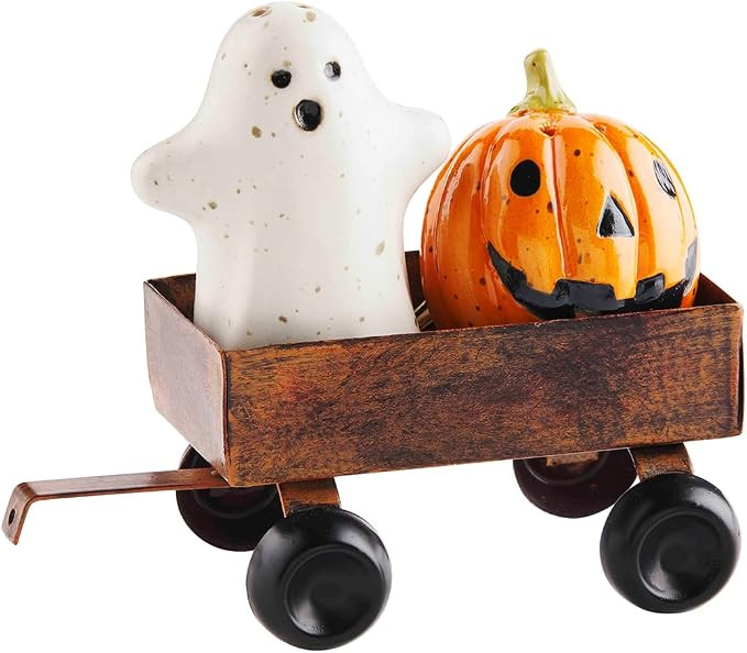 Mud Pie Stoneware Salt and Pepper Set, Halloween, 2" x 2 3/4" | Amazon (US)