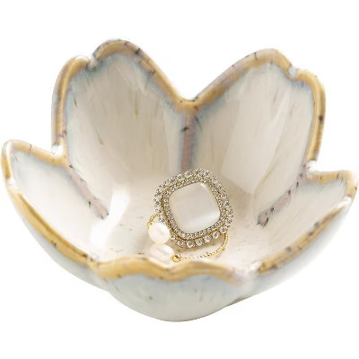 Flower Ring Holder Dish, Ceramic Jewelry Tray Dish, Cute Jewelry Ring Holder Dish, Aesthetic Room Decor grey 3.5"x 3.5" x 1.5" | Target