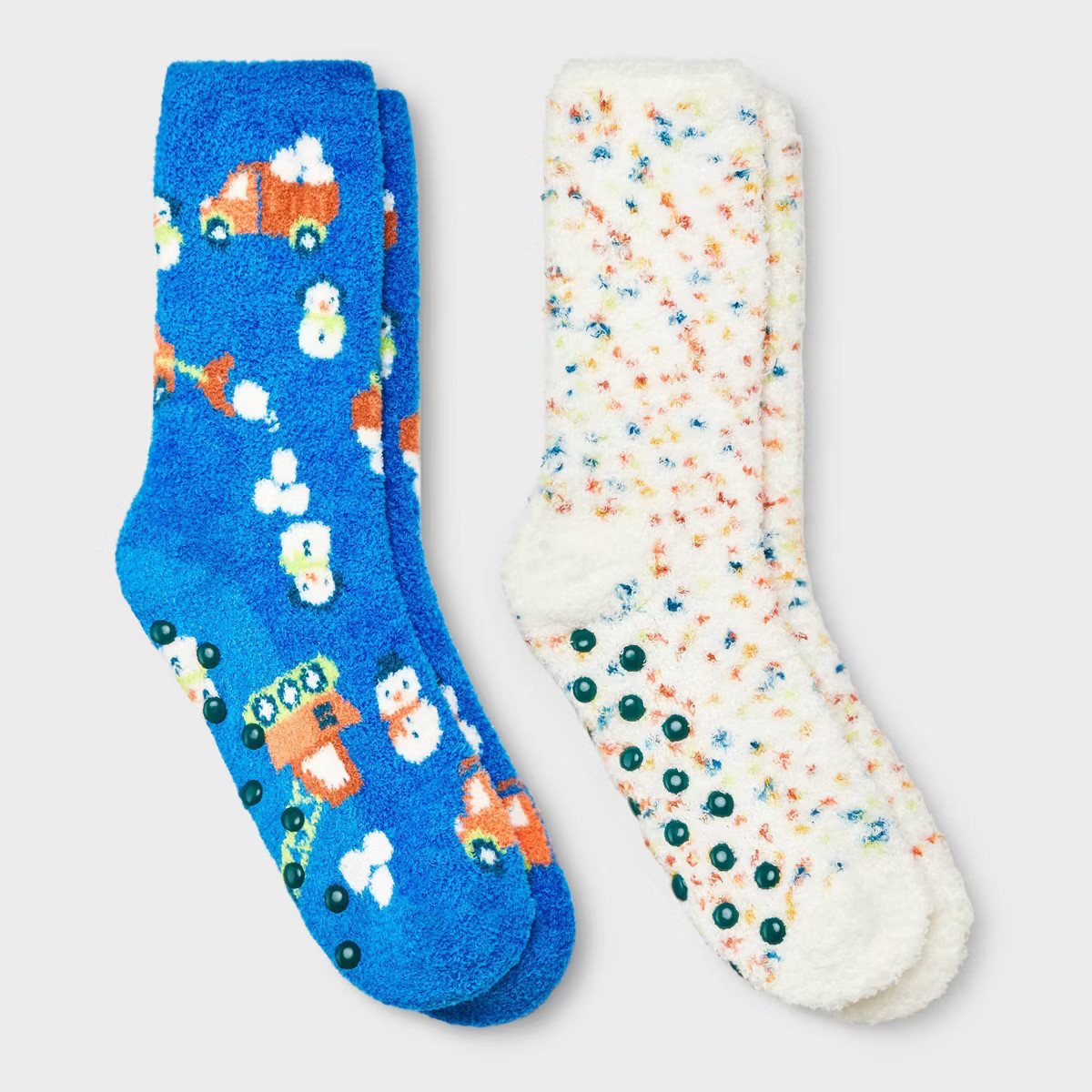 Kids' 2pk Cozy Crew Socks - Cat & Jack™ Blue XS/S | Target