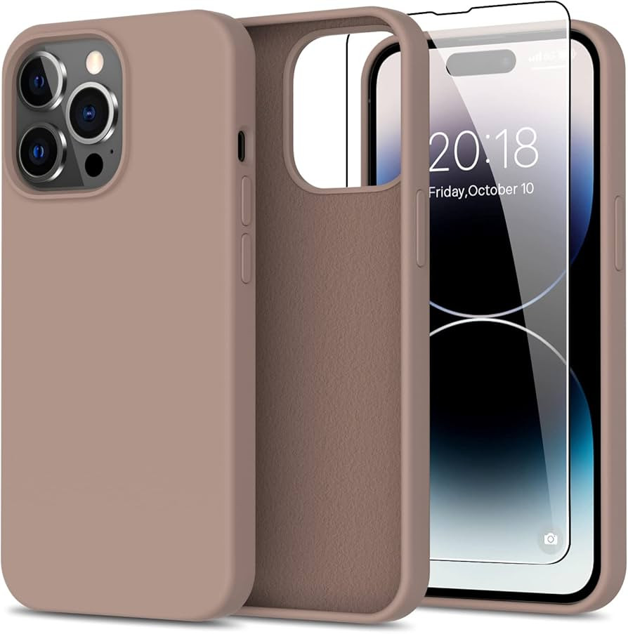 Amazon.com: bemal for iPhone 14 Pro Case with Screen Protector-Slim Fit Lightweight Liquid Silico... | Amazon (US)