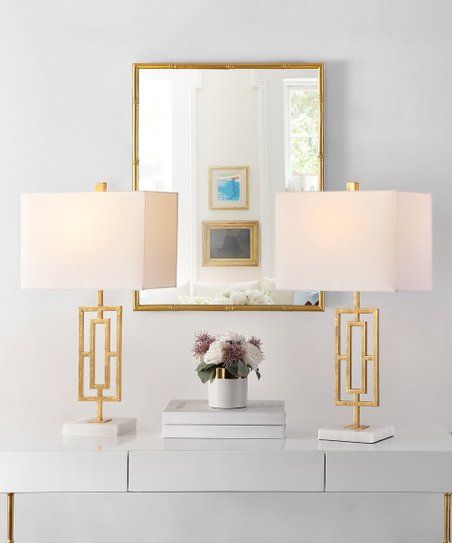 Goldtone & White Finish Yara Table Lamp - Set of Two | Zulily
