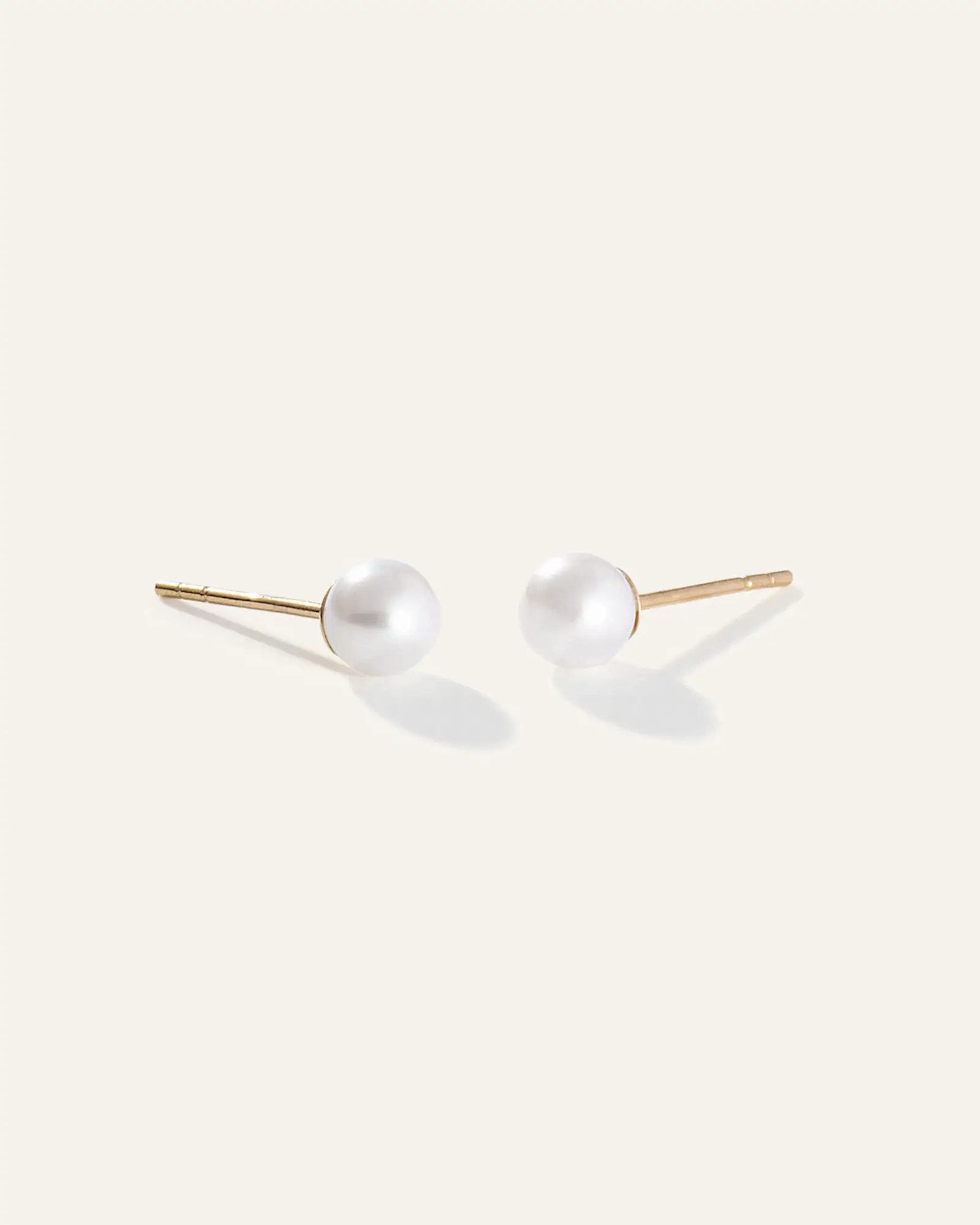 14K Gold Freshwater Cultured Pearl Studs in Yellow Gold | Quince