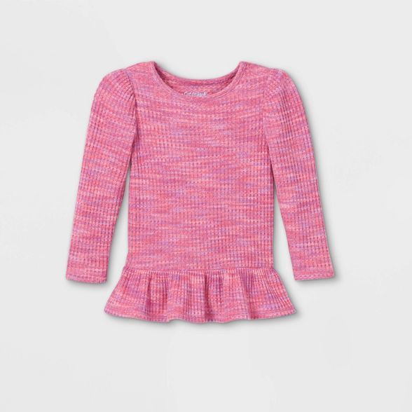 Toddler Girls' Textured Cozy Waffle Long Sleeve T-Shirt - Cat & Jack™ | Target
