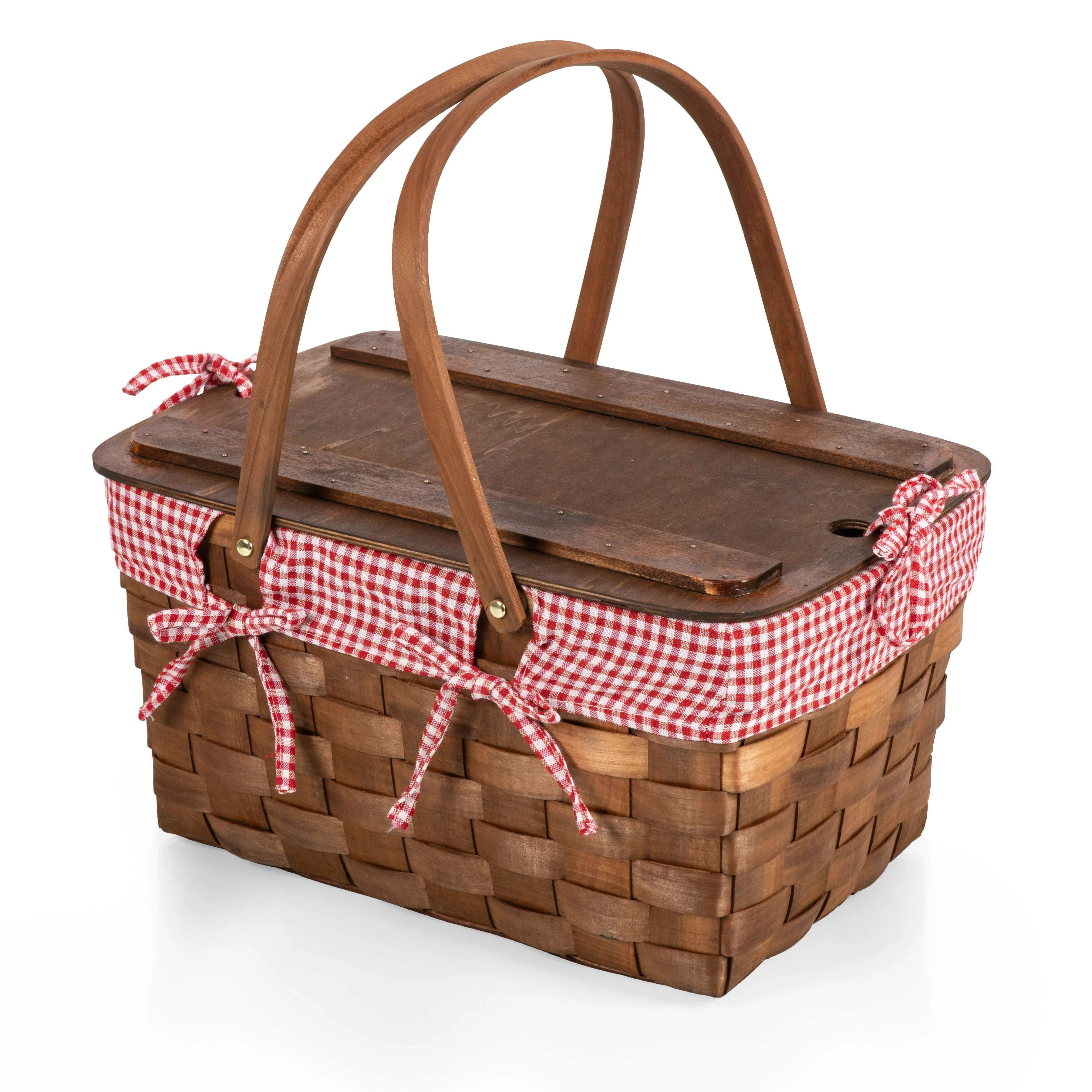Picnic Time Kansas Handwoven Wood Picnic Basket | Walmart (US)