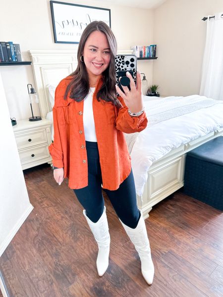 It’s giving fall vibes 🍂 but I think this lightweight shacket would be super cute in the spring too with some shorts and sneakers. 

I’ve been obsessed with these cowboy boots lately! They are comfortable and perfect for rodeo season! 🤩🤠

#LTKstyletip #LTKshoecrush #LTKunder50