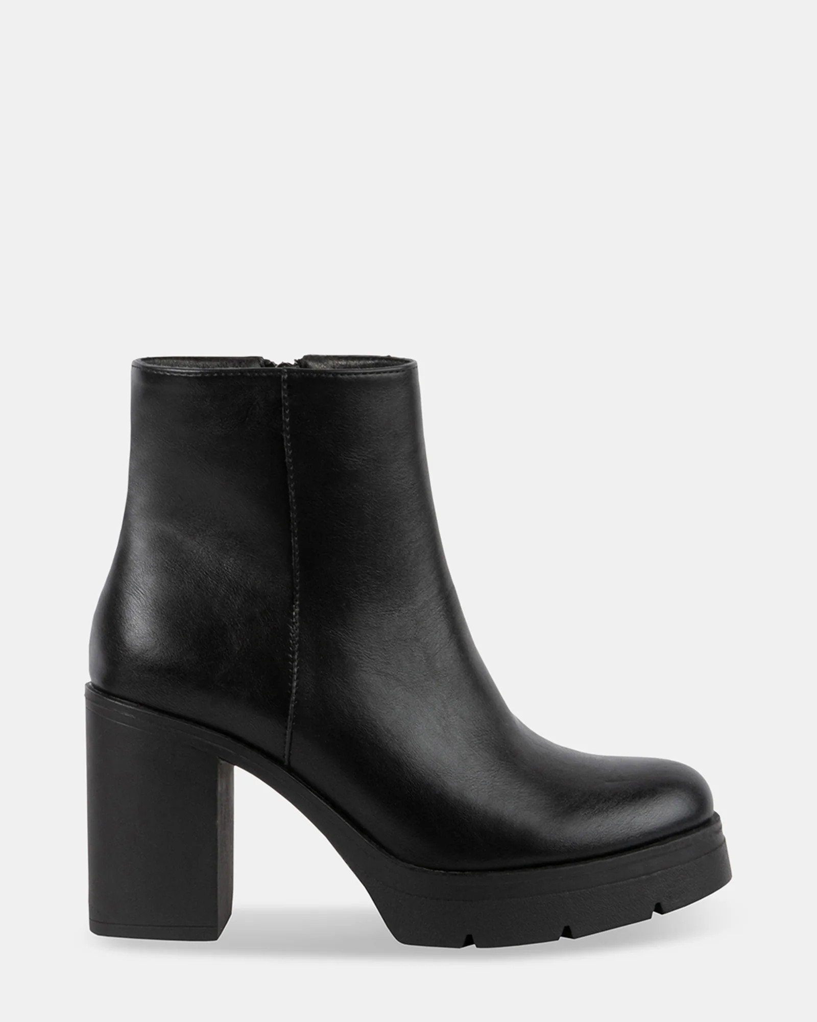 GALLANT Black Block Heel Booties | Women's Designer Boots | Steve Madden (Canada)