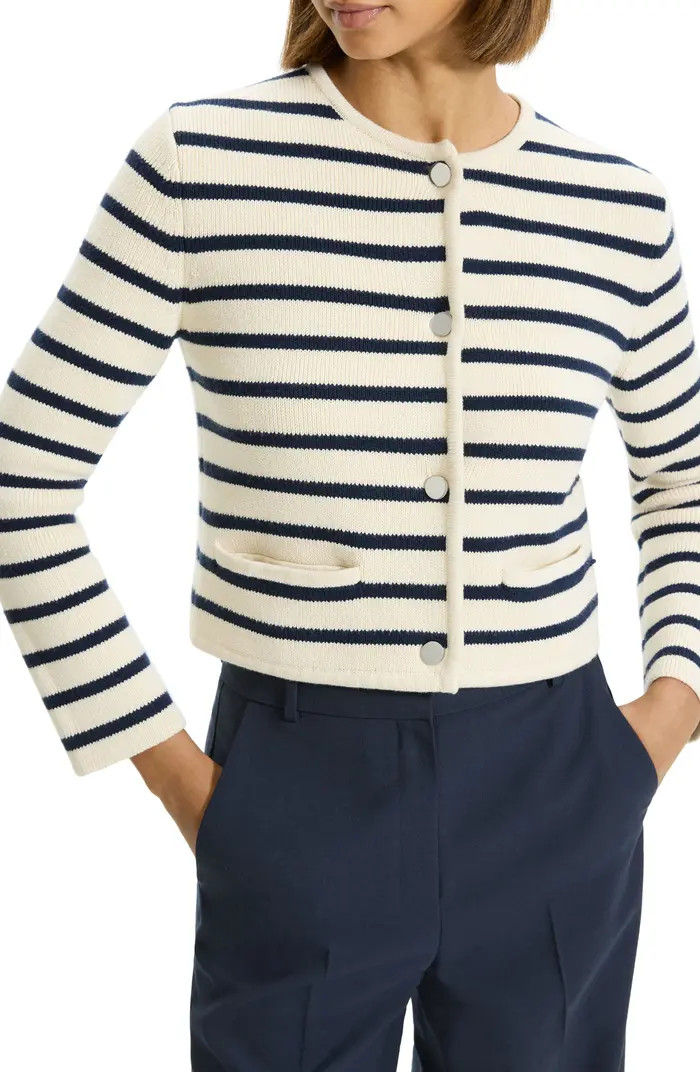 Waverly Stripe Cotton Cardigan | Nordstrom